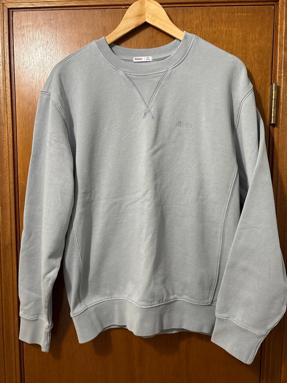 Katin Sweatshirt Light Blue Mineral Wash Crewneck Men’s Small Cotton Blend New